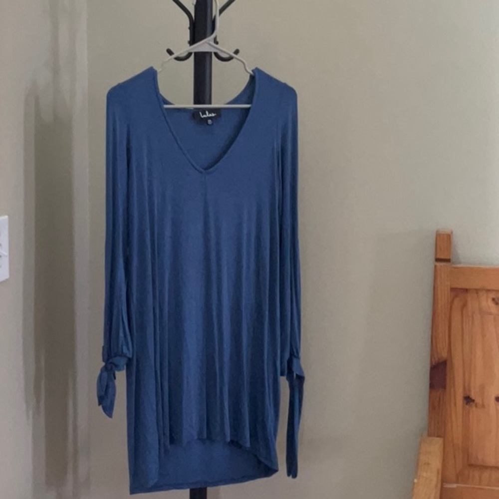 Lulus open shoulder blue dress